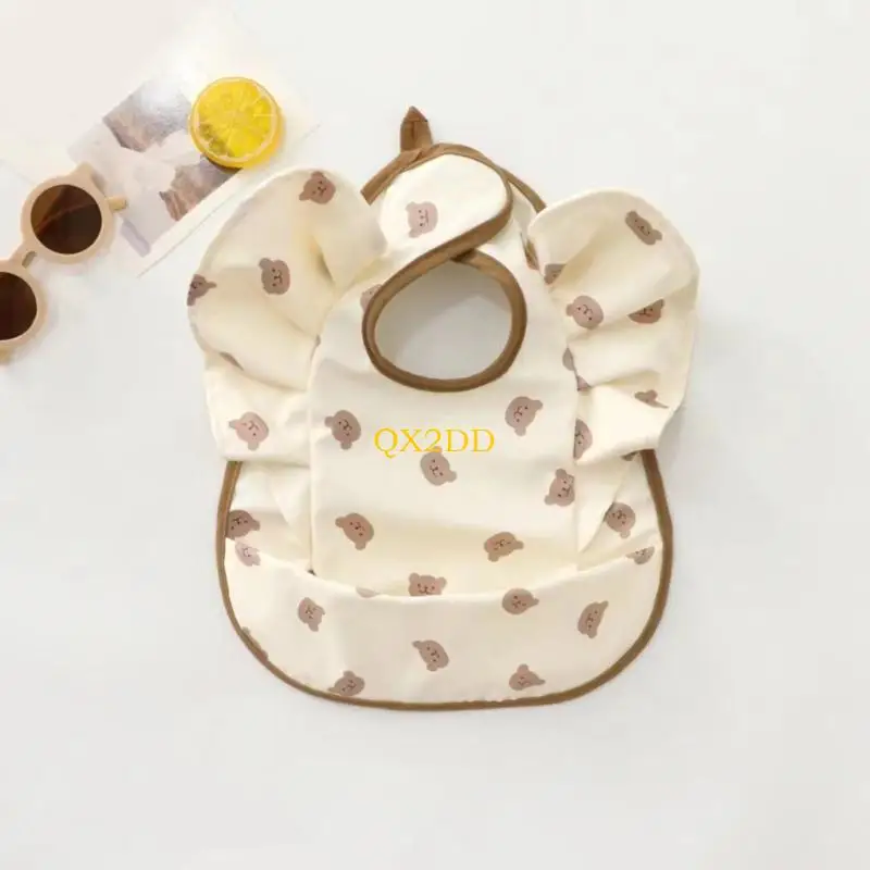 QX2D Babero alimentación protector para bebés, paño ajustable para eructar, babero para babear a prueba fugas, delantal - imagen 3