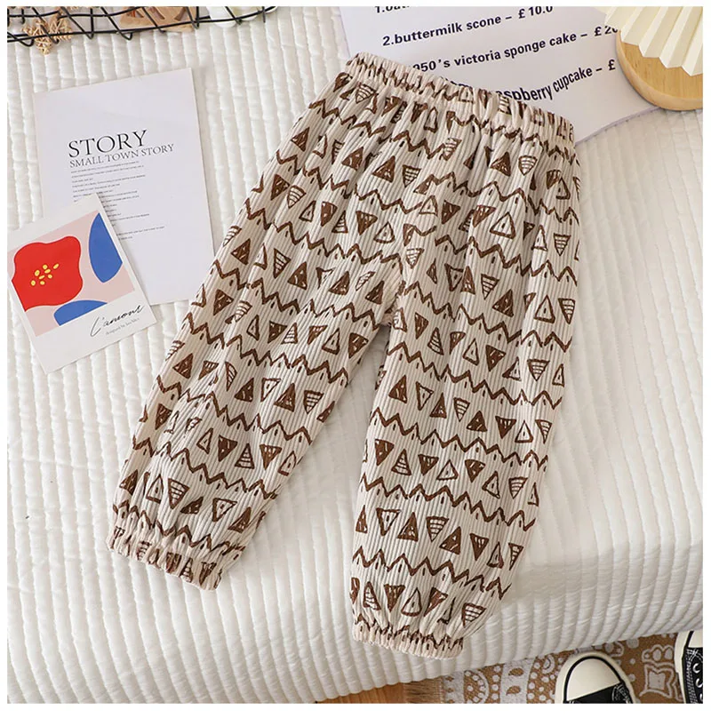 Pantalones verano niño holgados con rejilla transpirable y rayas - imagen 4