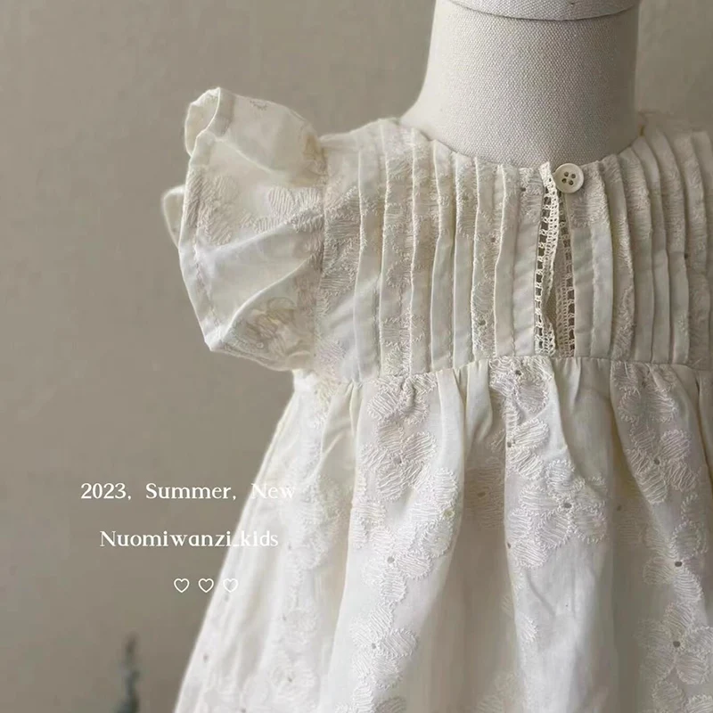 Vestido de princesa bordado floral sin mangas con volantes de encaje - imagen 4