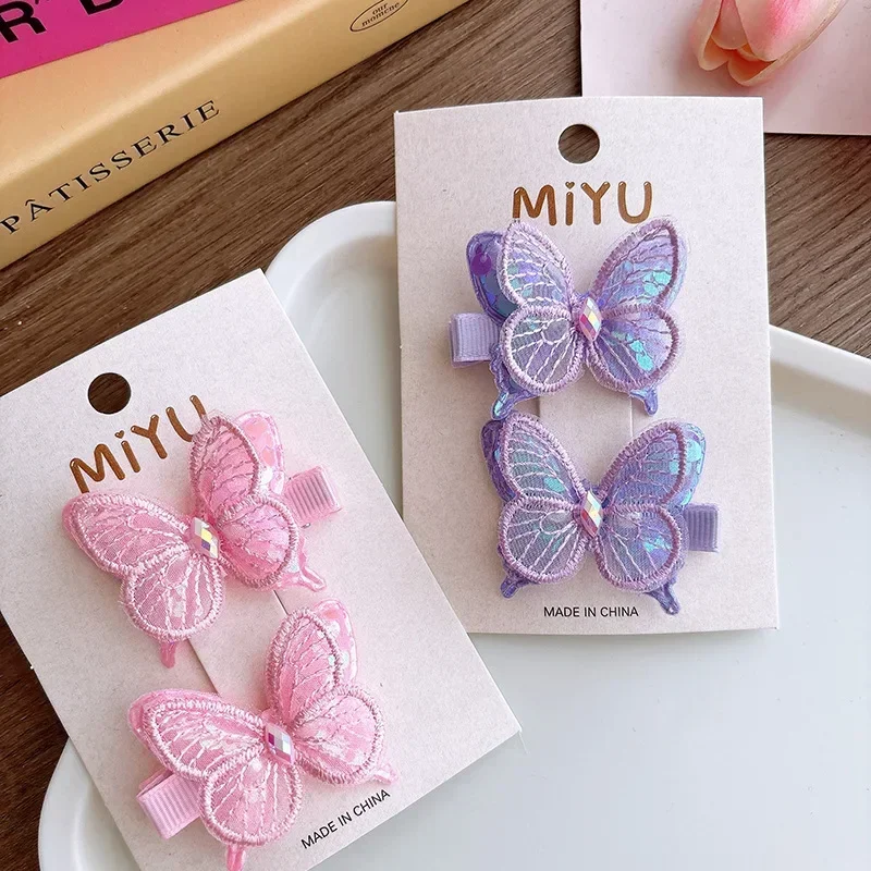 Pinzas mariposa pequeñas con lentejuelas dulces para niños y niñas - imagen 3