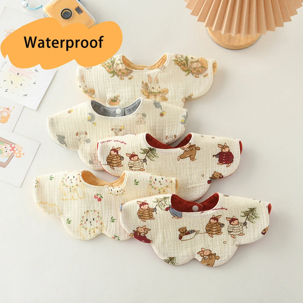 Babero suave impermeable de dos caras para alimentación de bebé, babero para babero, toalla de Saliva de pétalo para bebés, paño bonito para eructar, Baberos para niños pequeños - imagen 5