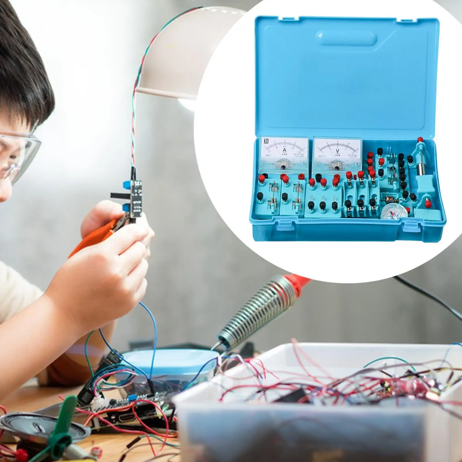 Circuit Set Self Assembly Simple Creativity Physics Basic Circuit Board Kit for High School Students Classroom DIY Projects
