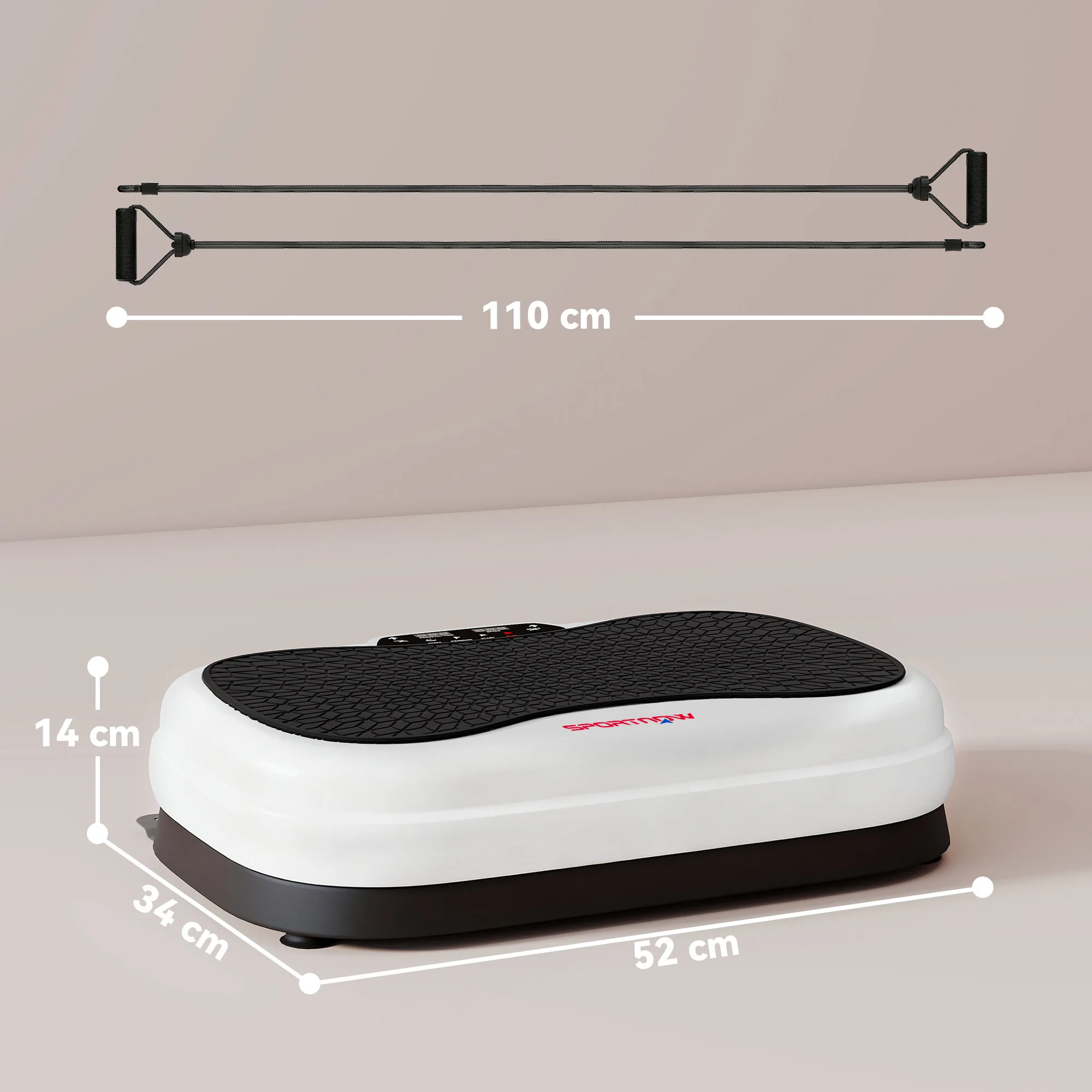 SPORTNOW Plataforma Vibratoria, 50 Velocidades 3 Programas, Plataforma Vibración Muscular con Pantalla LED, Mando a Distancia, Bandas Elásticas, para Entrenamiento Corporal Completo, Ejercicio en Casa - imagen 5