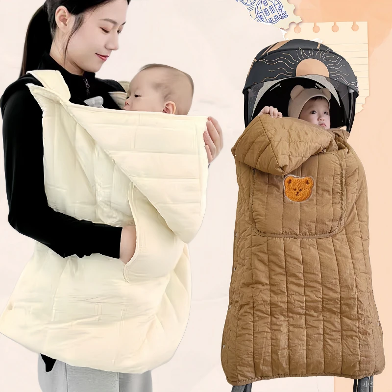 BabyfondKids-Manta gruesa a prueba de viento para otoño e invierno, funda para cochecito, manta, taburete de cintura para bebé, capa para Halloween - imagen 3
