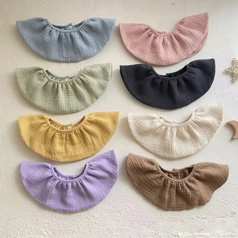 아기 턱받이 통기성 면 거즈 턱받이, 6 레이어, 단색, 흘러내림 턱받이, 유아 타올, 신생아 트림 천 앞치마