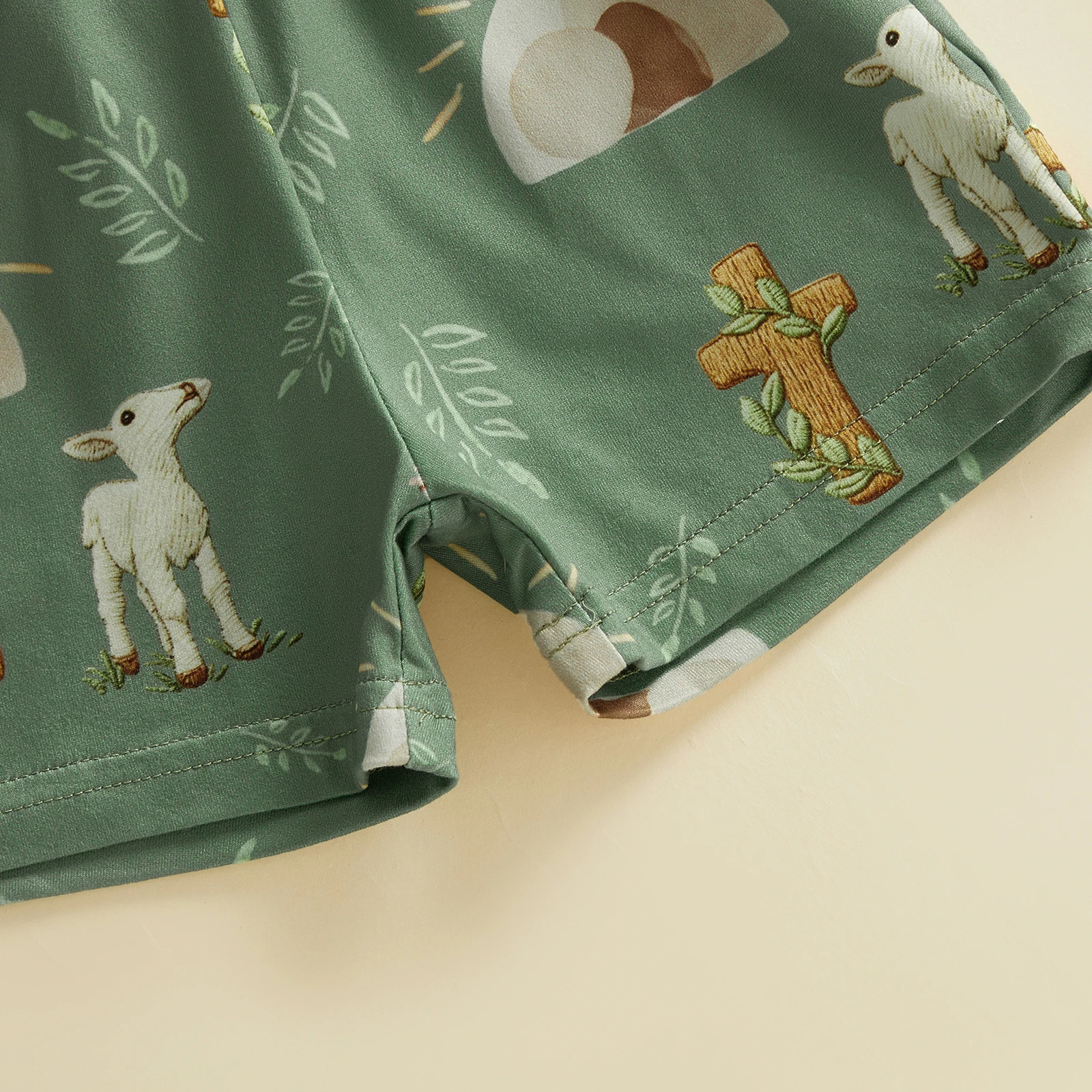 Conjunto bebé primavera: camiseta y shorts de algodón bordado - imagen 5