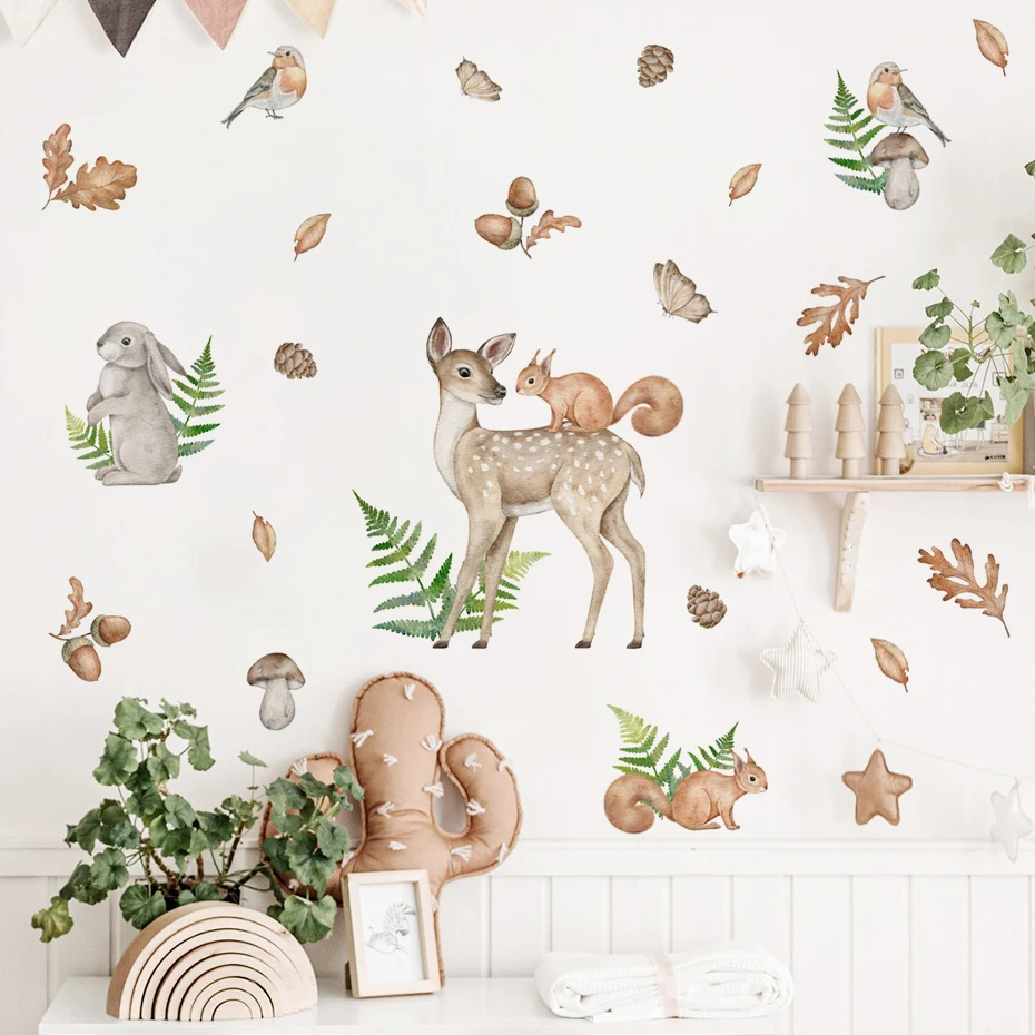 Pegatinas de pared acuarela animales selva Safari para guardería - imagen 3