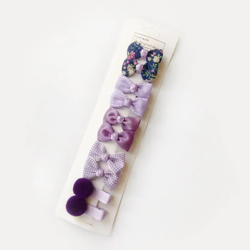 Horquillas con lazo para niña, pinzas el pelo lunares a cuadros florales, pasadores bebé, accesorios cabello 10/5 Uds - imagen 5