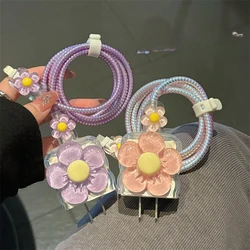 Funda de cable con flores Sakura para cargador iPhone