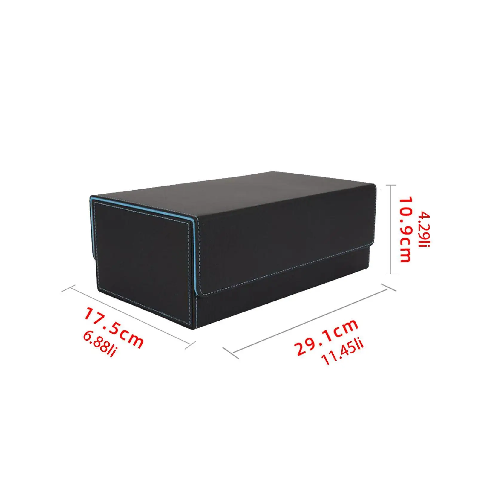 Card Deck Box Game Card Storage PU Leather Sturdy with 4 Card Dividers Container Playing Card Box