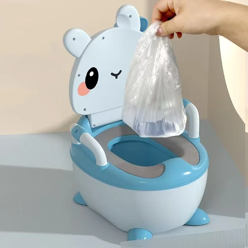 Asiento de inodoro infantil con orinal antideslizante y respaldo - imagen 3