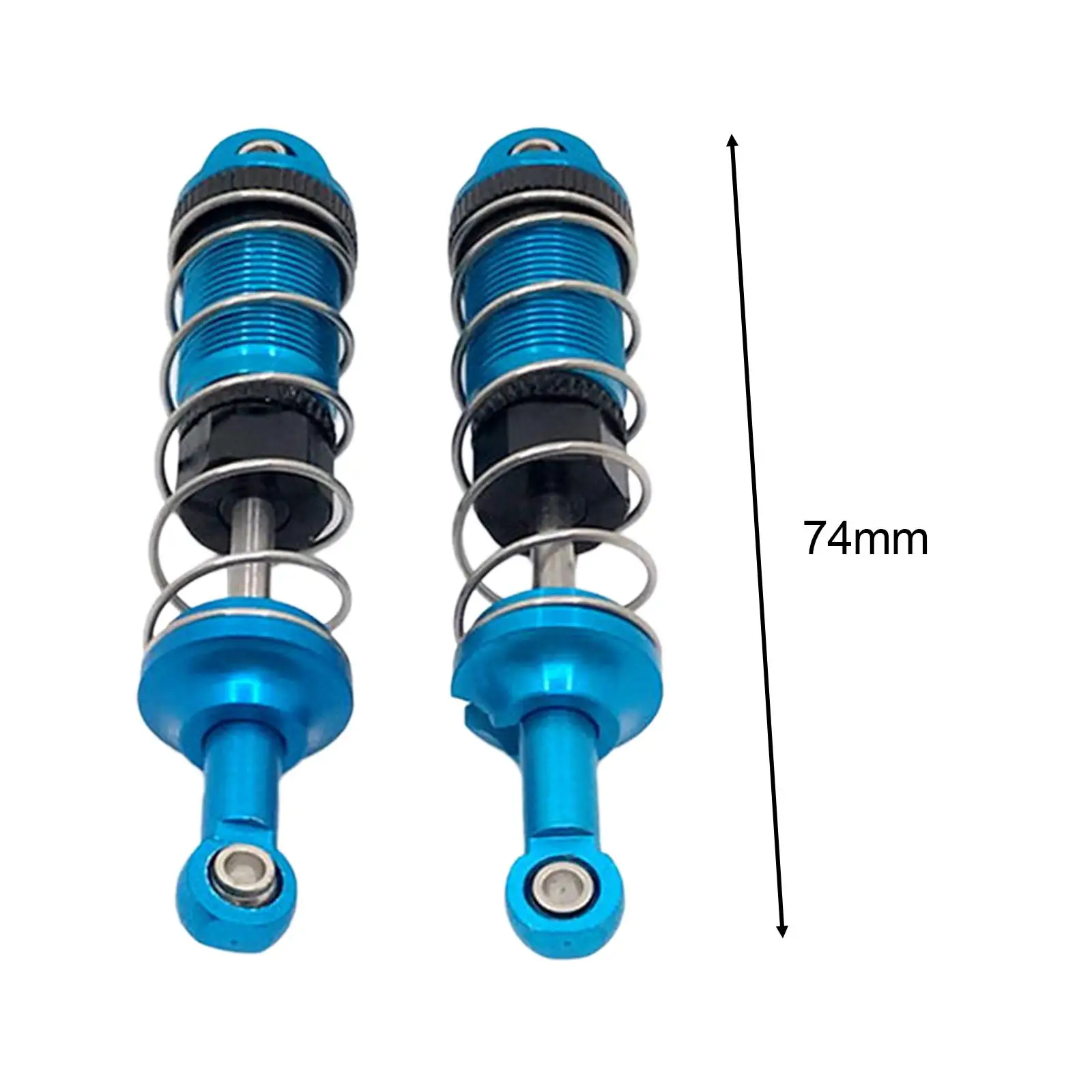2 Pieces 1/16 Hydraulic Front and Rear Shock Absorbers Accessory Aluminum RC Damper for Scy 16101 16103 16104 16201 RC Car