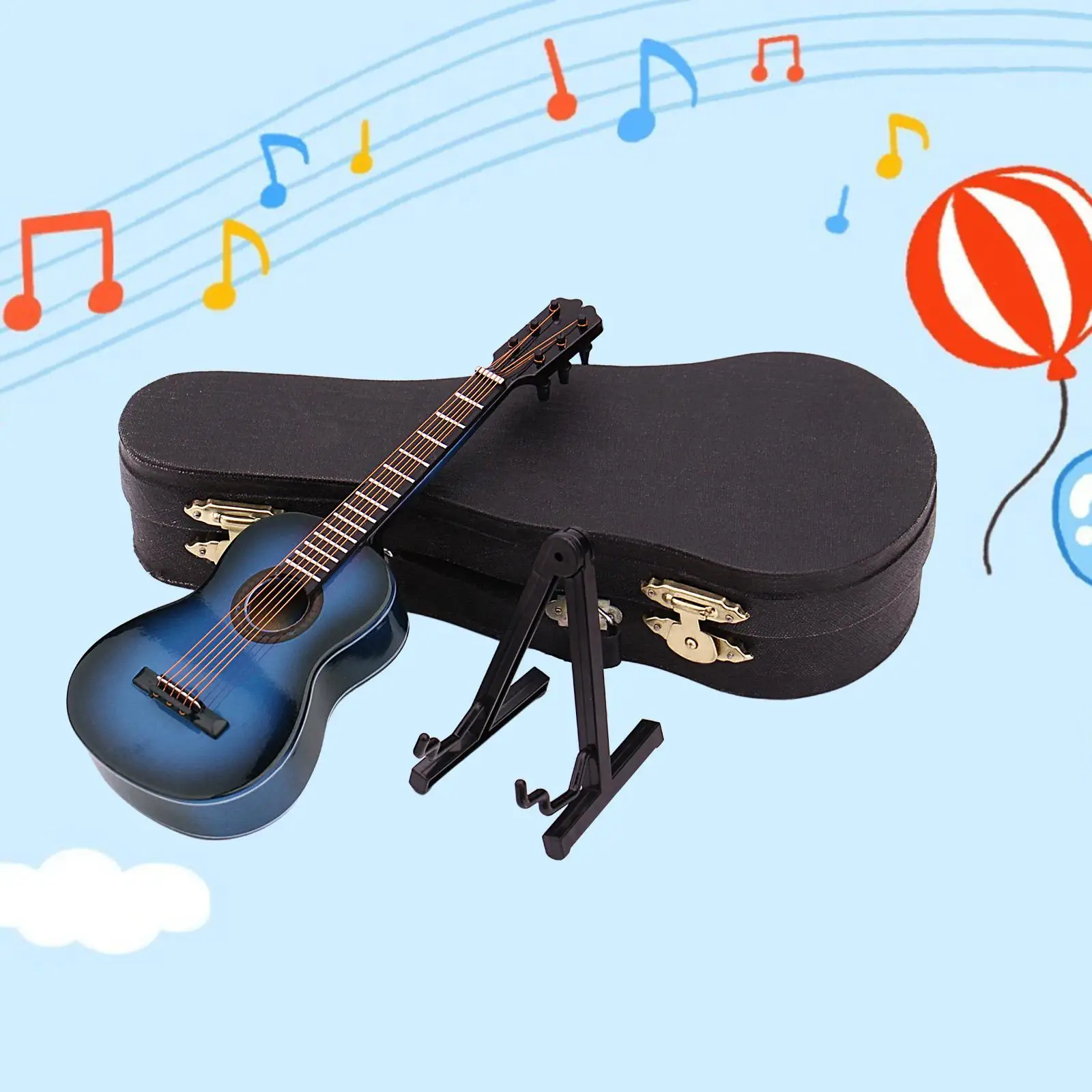 Classical Guitar with Stand And Case Music Birthday Gifts 1/12 Musical Instrument for Furnishing