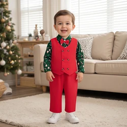 ViSgogo conjunto Navidad niño pequeño chaleco animal pantalón elástico