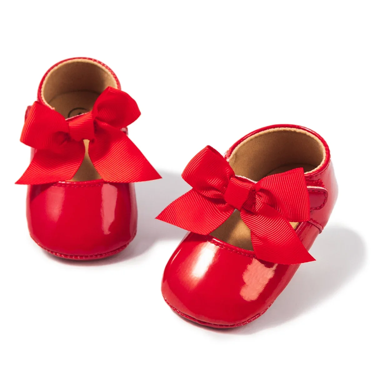 Meckior, zapatos para niña, bonitos zapatos de cama antideslizantes de Estilo Princesa para bebé, zapatos rojos de Navidad para recién nacidos, zapatos para niños pequeños de Año Nuevo - imagen 4