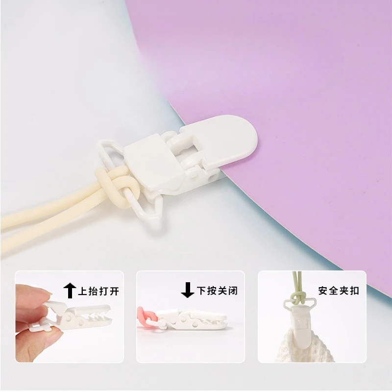 Cadena de chupete de silicona suave ajustable para bebé, juguetes mordedores, correa para chupete antipérdida, silla alta adecuada, cuna, regalos para recién nacidos - imagen 3