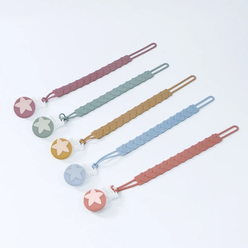 Mordedor para bebé, cadena anticaída de silicona, cadena de chupete integrada, grado alimenticio para bebé, se puede hervir, cadena anticaída para madres e hijos - imagen 4