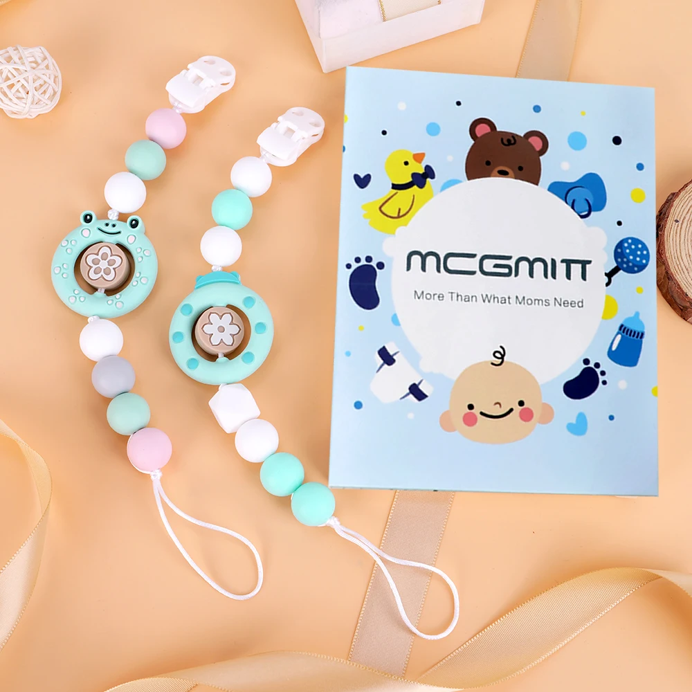 TRYR.HU, 2 uds., cadena para chupete de silicona, soporte para pezones, juguete para la dentición de lactancia para bebé, mordedor de silicona, Clip de cadena para chupete infantil con caja