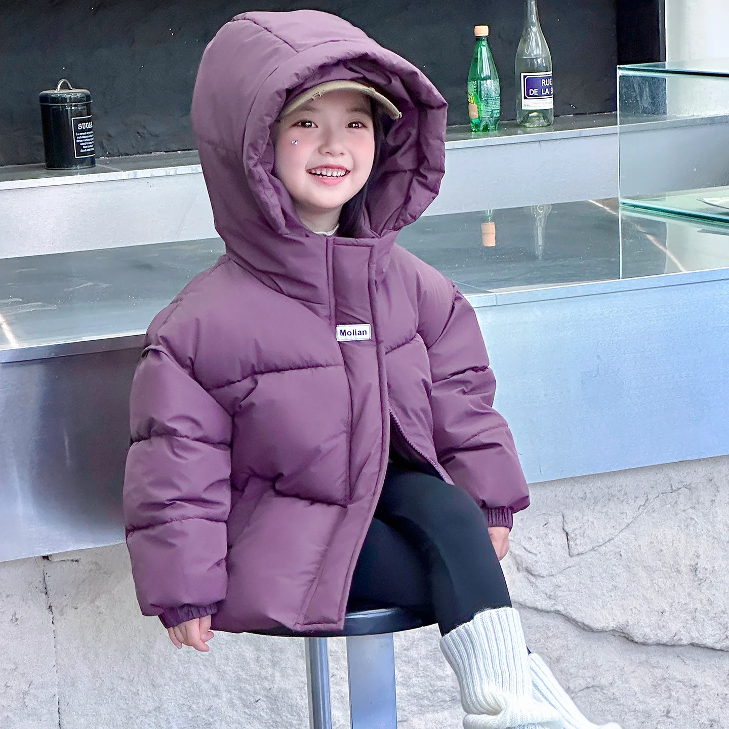 Abrigo de plumón para niños con capucha – Cálido invierno moda - imagen 3