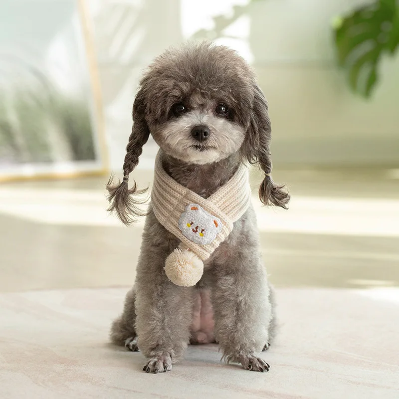 Bufanda cálida de invierno para perros y gatos, accesorios de Navidad para mascotas pequeñas y medianas, bufandas de Yorkshire, productos para mascotas - imagen 5