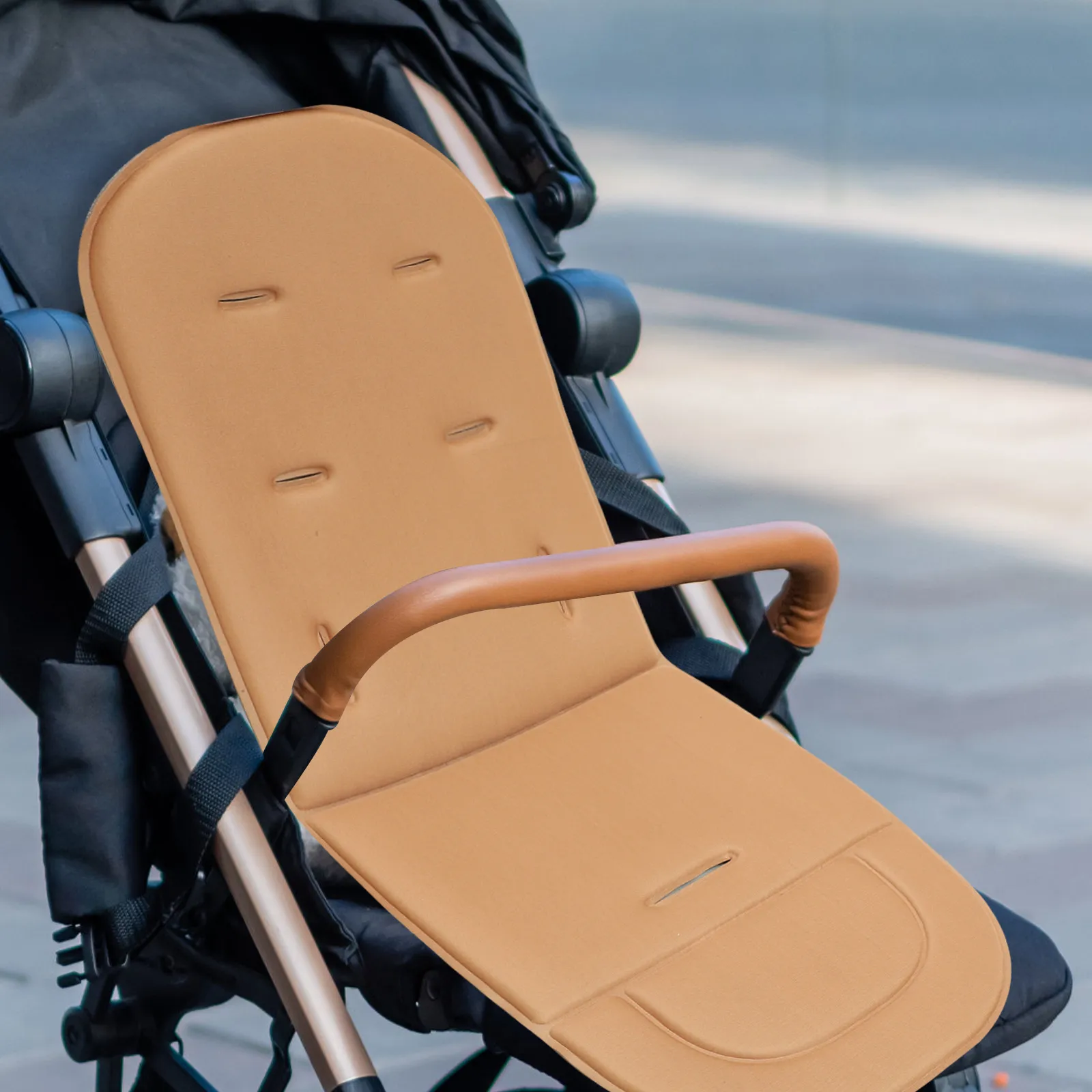 Forro de asiento de algodón transpirable y lavable para cochecito - imagen 5