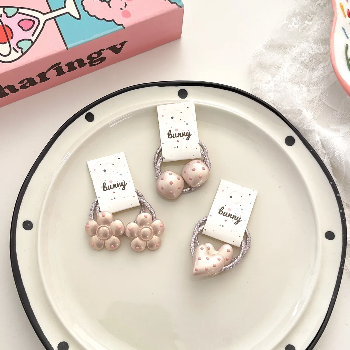 Clips BB de perlas de lunares rosas para niños, accesorios para el cabello bonitos y dulces, tocados simples y versátiles para niñas, accesorios para peinados, 2 uds. - imagen 4