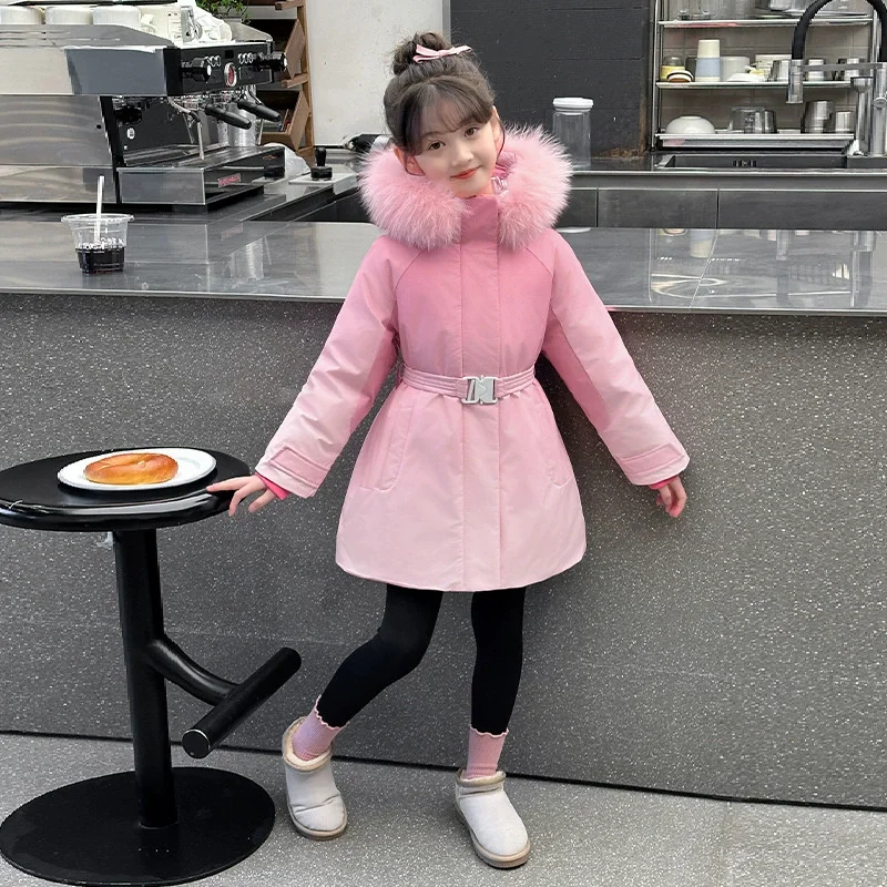 Parka de invierno con capucha para niña, chaqueta cálida - imagen 5