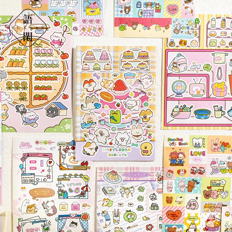 20 hojas/pieza de libro de pegatinas decorativas de dibujos animados para álbum de recortes, pegatina para diario DIY, regalo de papelería bonito - imagen 3