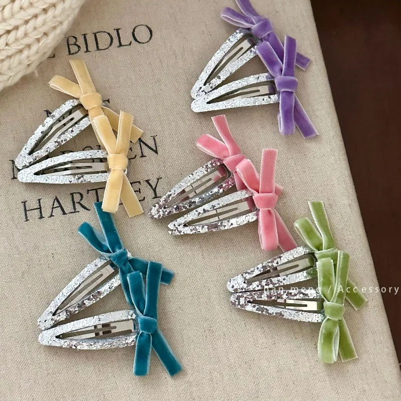 Clips de pelo de terciopelo para niña - imagen 3