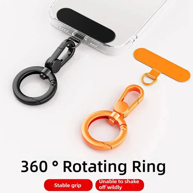 Parche de junta de cordón de teléfono 360 °   Hebilla de Metal giratoria para colgar, Clip de acero, cordón para tarjeta, accesorios para teléfono móvil, correas desmontables - imagen 3