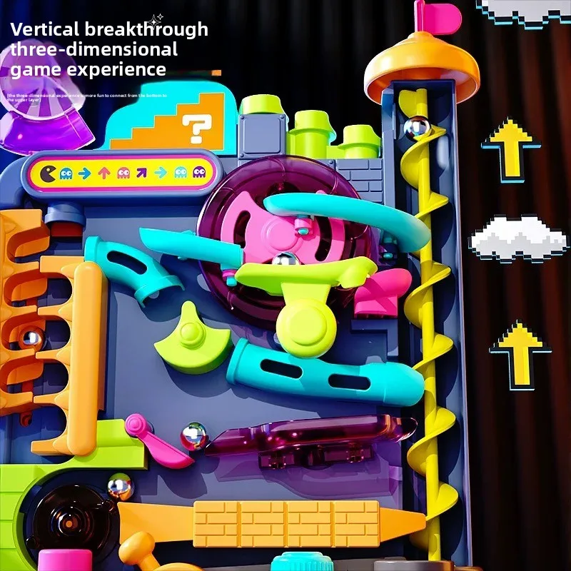 Juguetes educativos Montessori para niños, pista multicapa, juego de aventura, riel, bola rodante, modelo interactivo, cerebro, regalo de Navidad - imagen 4