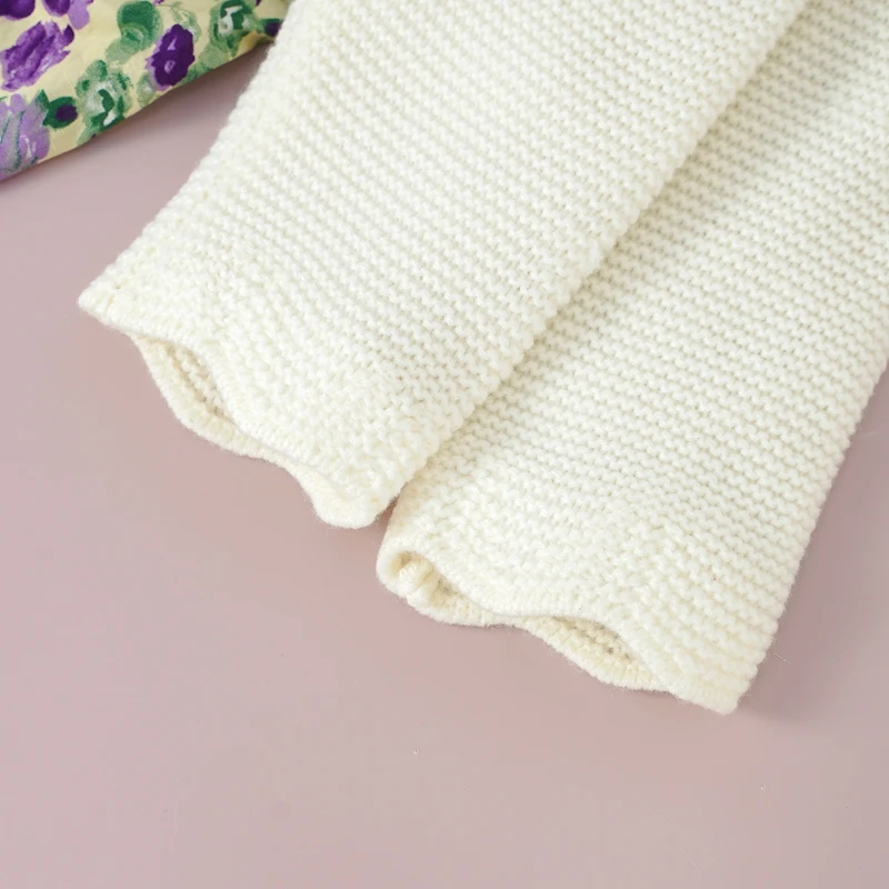 Vestido de suéter de manga larga para bebé, Falda de punto para niña, ropa para niño pequeño, vestido Floral de moda, cálido, suave, estilo princesa, otoño - imagen 5