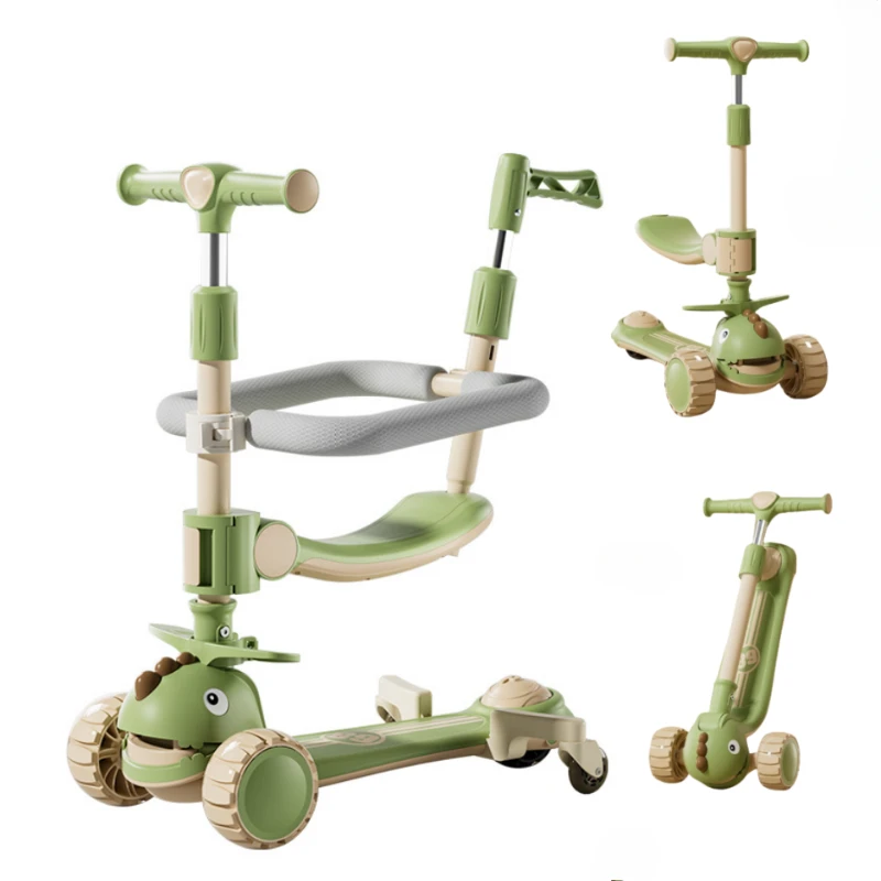 Patinete infantil 3 ruedas con iluminación LED y asiento ajustable - imagen 2