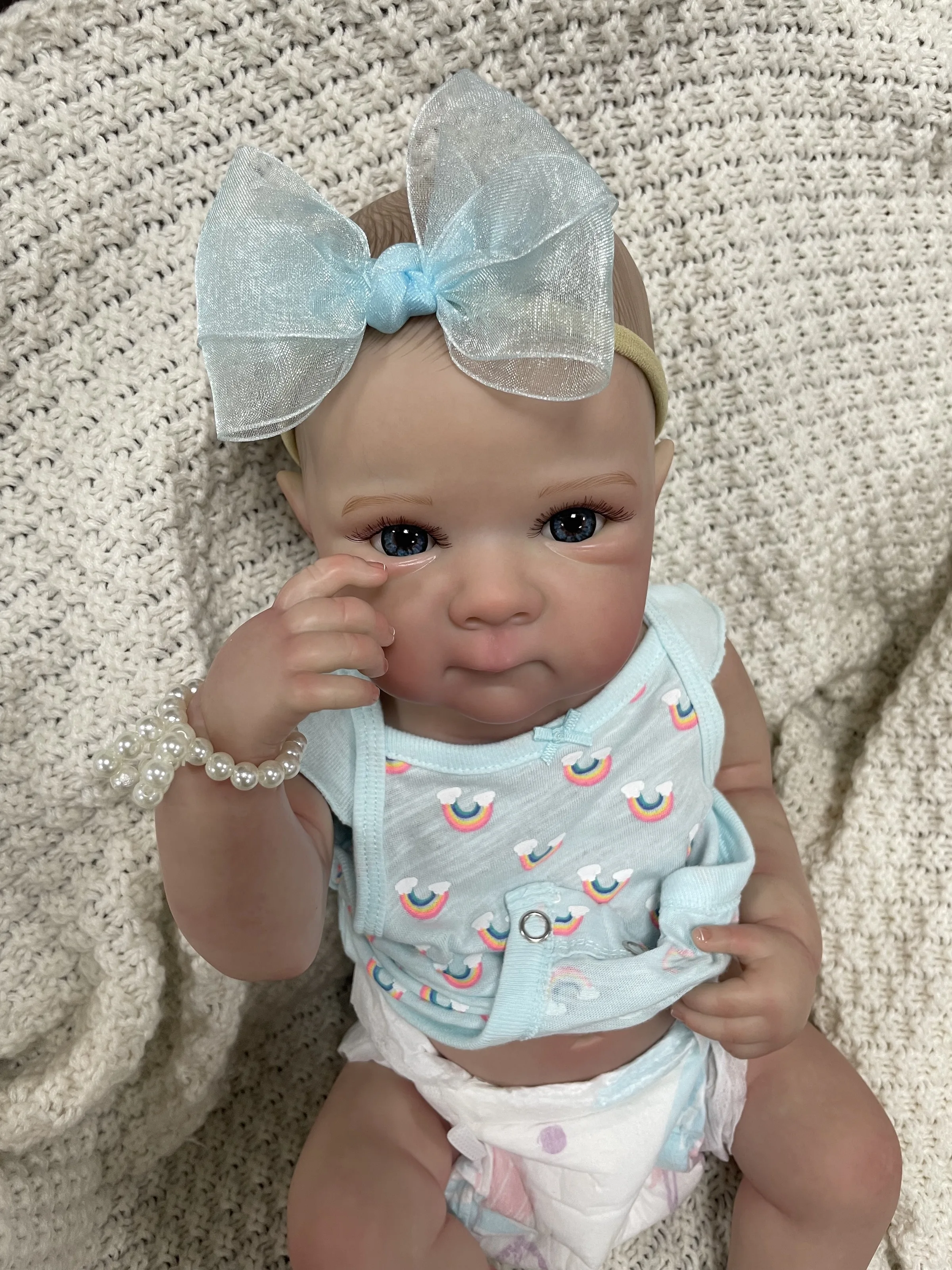 Bettie-Muñeca Reborn lavable de vinilo de silicona para niña, cuerpo completo de 18 pulgadas, con pelo realista pintado, juguetes para bebé, regalo de Navidad - imagen 4