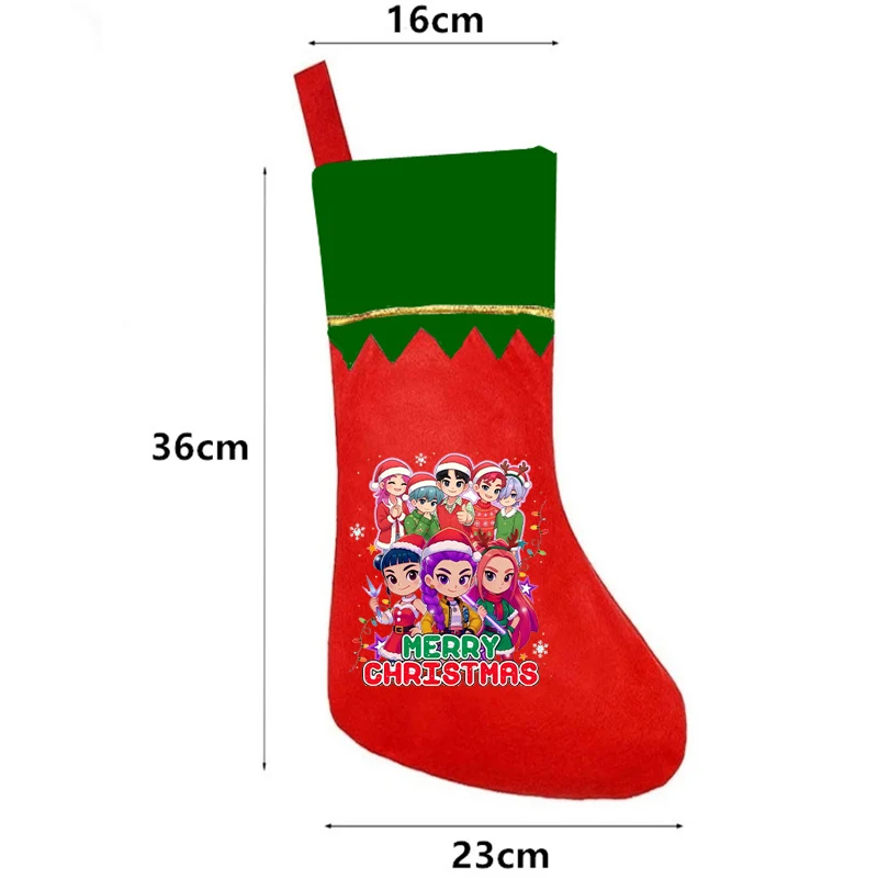 KPop Demon Hunter medias navideñas saco de regalo bolsa de dulces decoración de Navidad para el hogar calcetín Navidad árbol decoración periféricos regalo - imagen 2