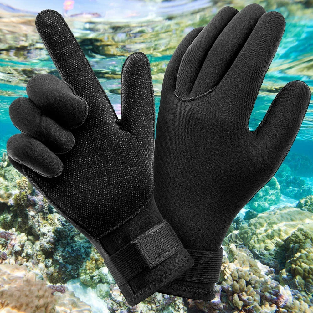 Guantes de buceo, guantes de traje de neopreno para surf, 3mm, térmicos, antideslizantes, flexibles para pesca submarina, natación, Rafting, kayak, remo