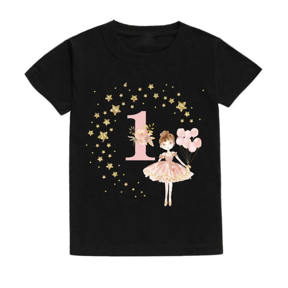 Ballerina Birthday Shirt Girls Ballet Short Sleeve T-Shirt Ballet Birthday Shirts Dancer Gift Ballerina Party Outfit - imagen 2