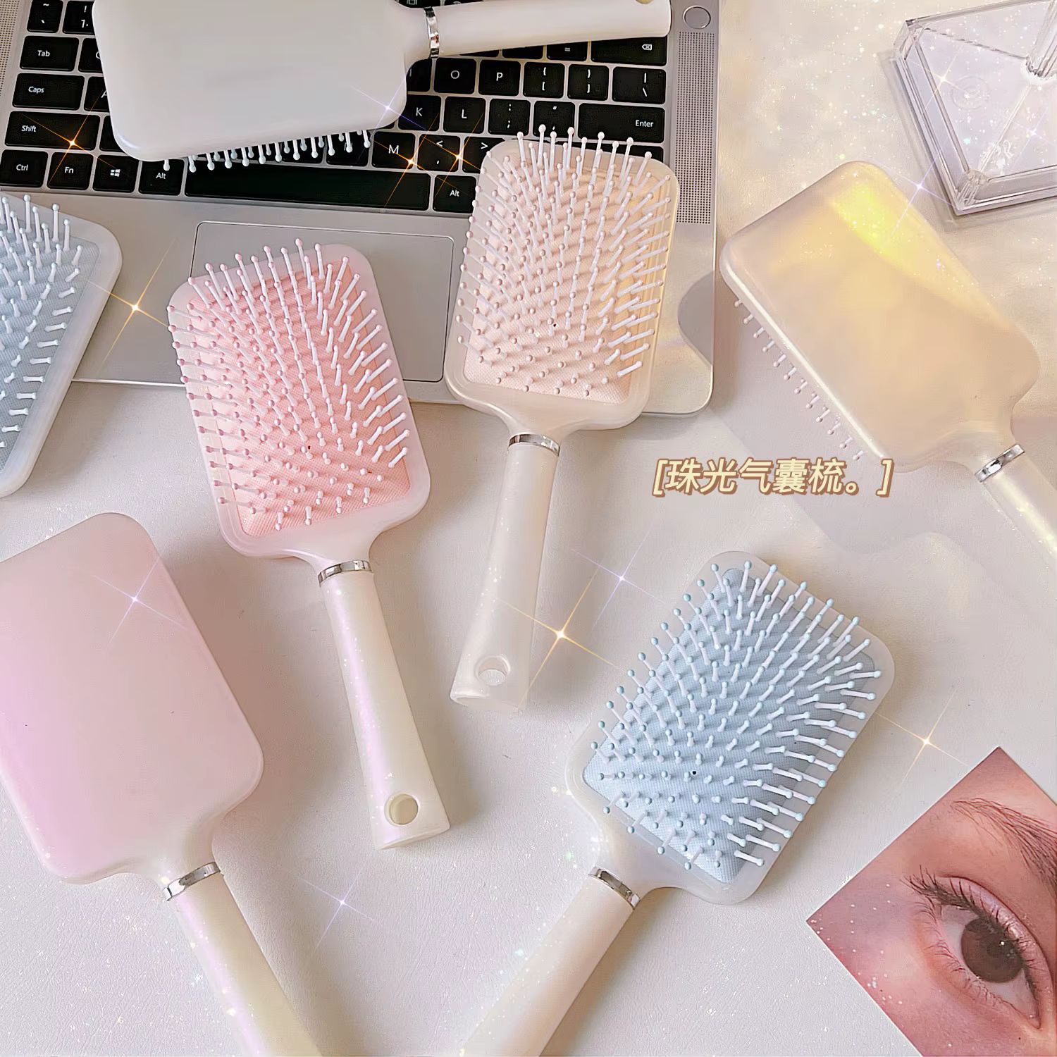 Peine infantil con cojín de aire - Antiestático para cabello rizado - imagen 4