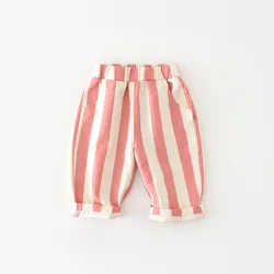 MILANCEL Pantalones Bebé de Cintura Alta a Rayas – Casual Primavera