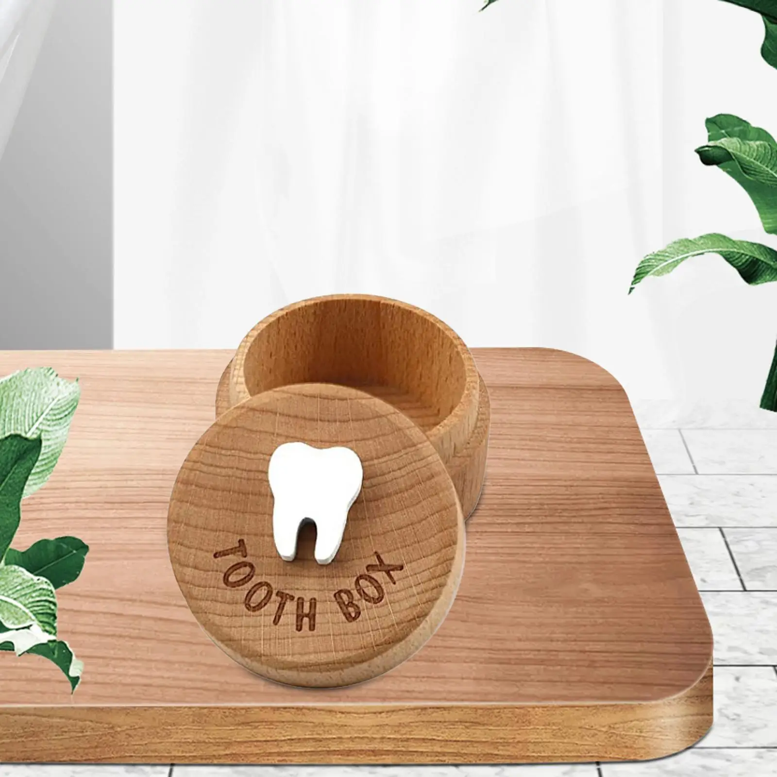 Caja de recuerdos de Hada de los dientes, organizador de madera con memoria de pelo Fetal para bebé, para la primera colección de dientes - imagen 4