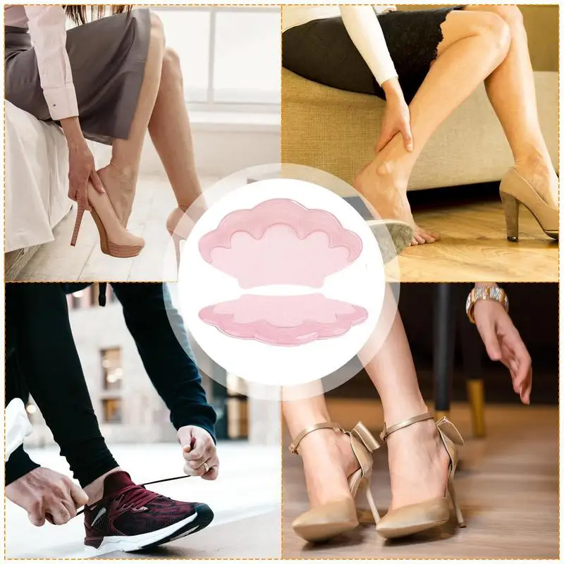 Empuñaduras de tacón para zapatos de mujer, Protector de talón acolchado, adhesivo suave y suelto, protectores de empuñaduras de tacón, almohadilla antiburbujas, 1 par - imagen 4