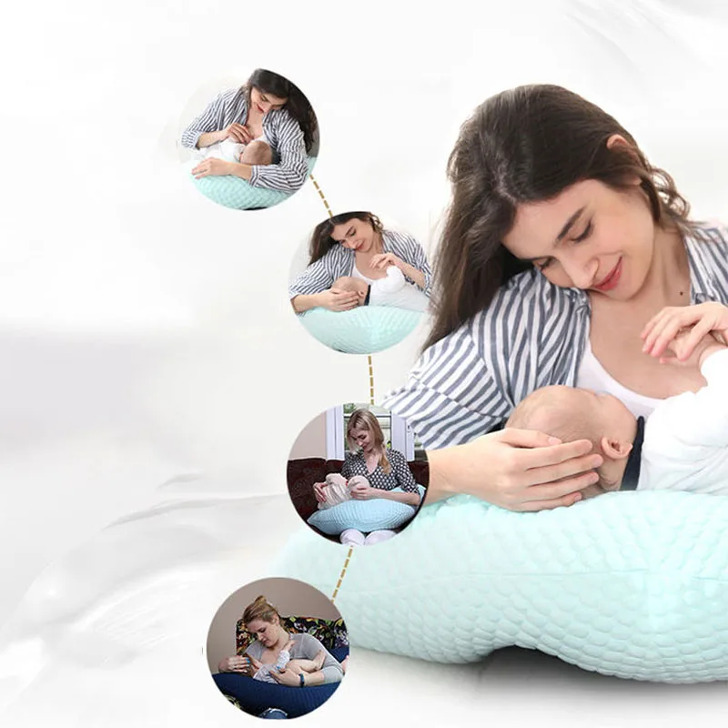 Almohada de lactancia de maternidad multifuncional, Color sólido, en forma de U, para mujer embarazada, almohada de soporte para dormir lateral, almohada de alimentación de bebé - imagen 4
