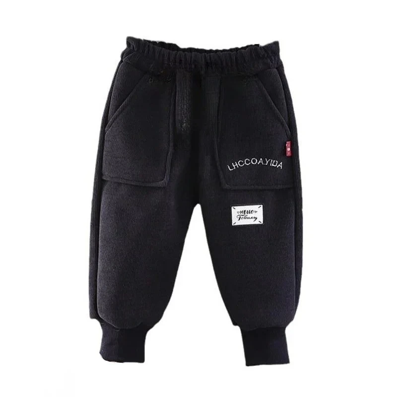 Nueva moda de invierno, ropa para niñas, niños, pantalones gruesos y cálidos, pantalones para niños, disfraz informal para niños, ropa deportiva infantil - imagen 3