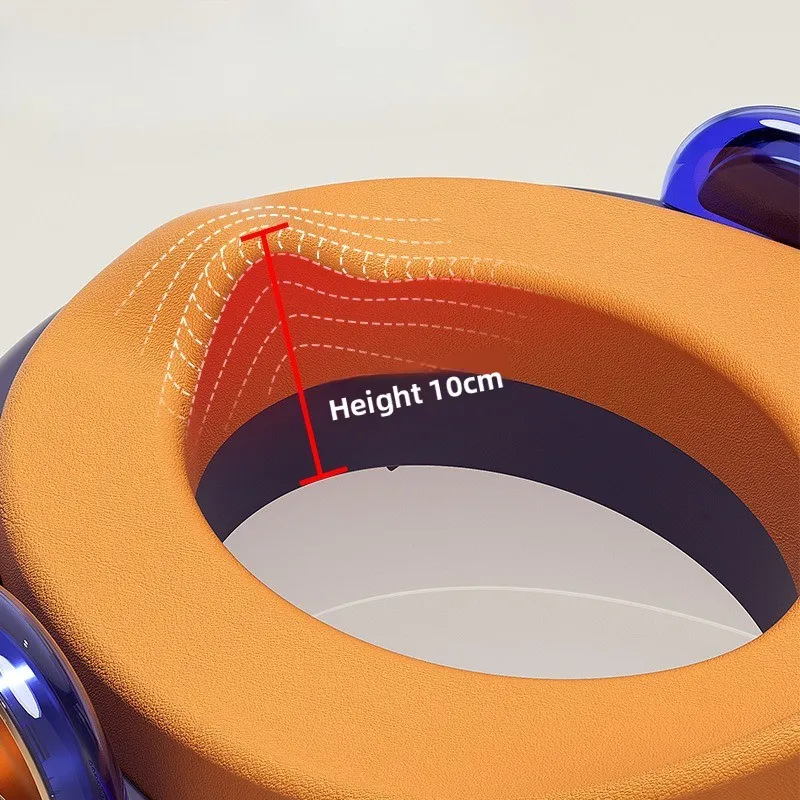 Asiento de inodoro de PU de cubierta completa, inodoro doble antideslizante para niños, diseño elevado a prueba de salpicaduras, asiento de orinal para niños con almacenamiento colgante - imagen 3