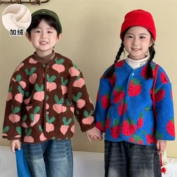 Abrigo de lana de cordero y polar para niños