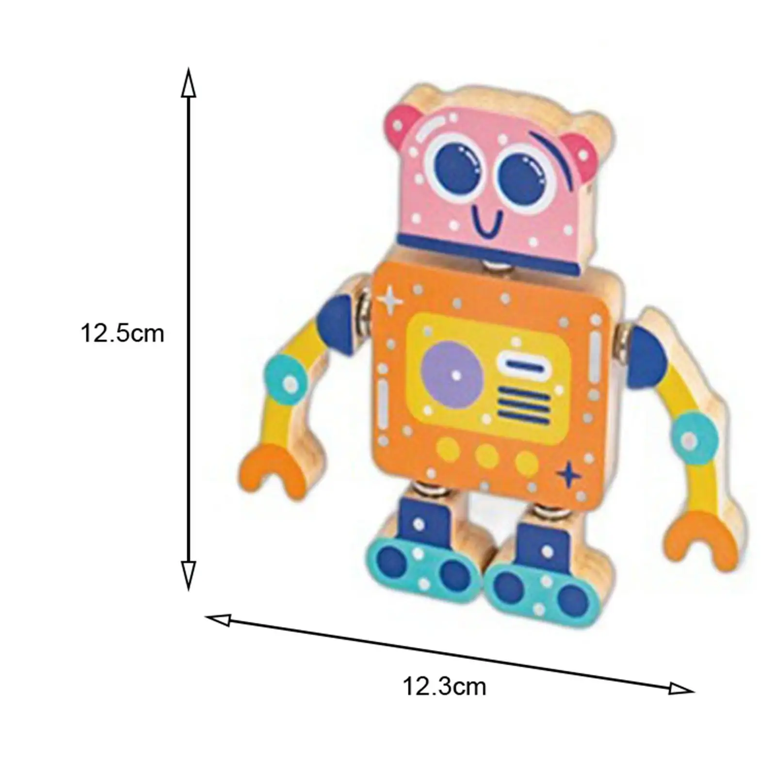 5Pcs Wooden Robots Cognitive Development Presents Sorting and Stacking Toy Easy Assembling Practicing Developing Toy Puzzle Game