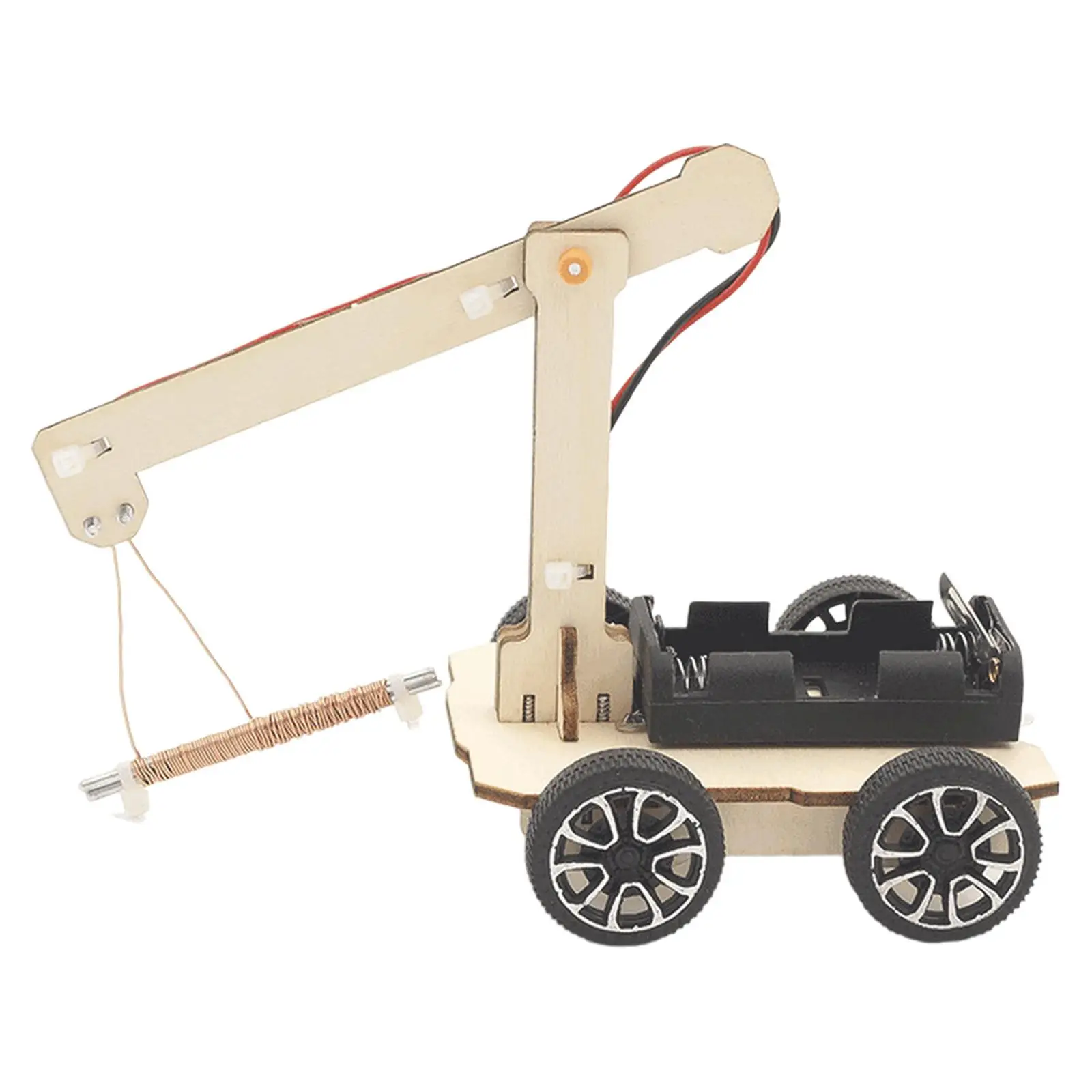 DIY Hand Crank Crane Kit DIY Assembled Innovation Wooden Learning Toy Science Project Kit Stem Toys for Kids Children Teens