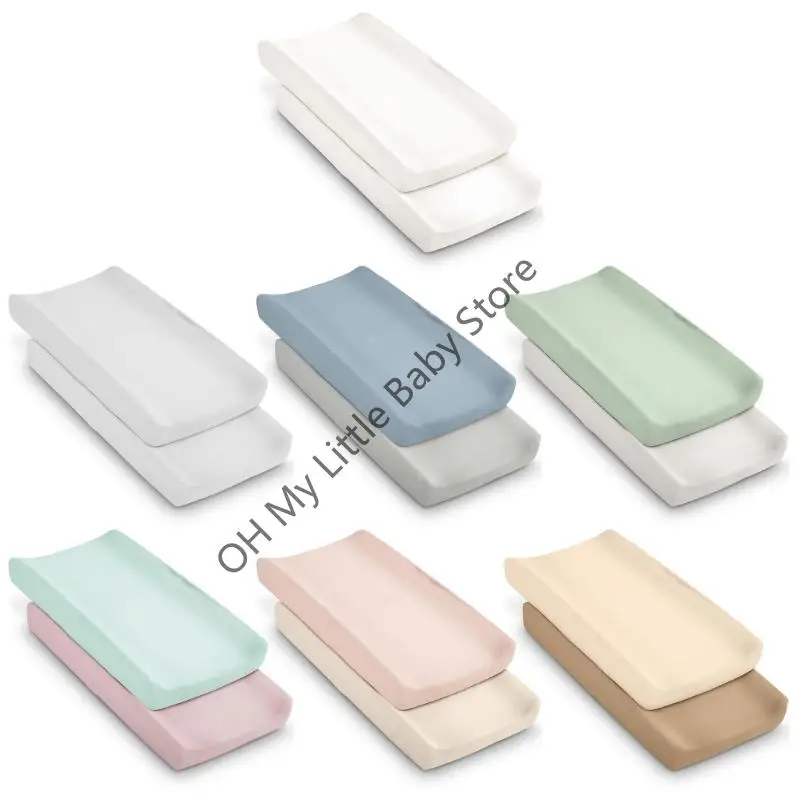 M76C 2 piezas, funda para cambiador pañales suave y transpirable con diseño elástico, fácil instalación para cambiador