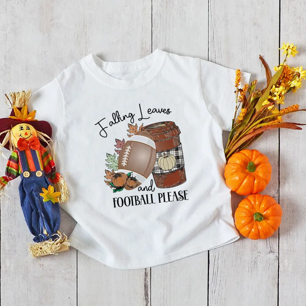 Grateful Thankful Blessed calabaza estampado niños camisa Acción de Gracias niños niñas traje otoño vacaciones niño Camiseta de manga corta ropa - imagen 4