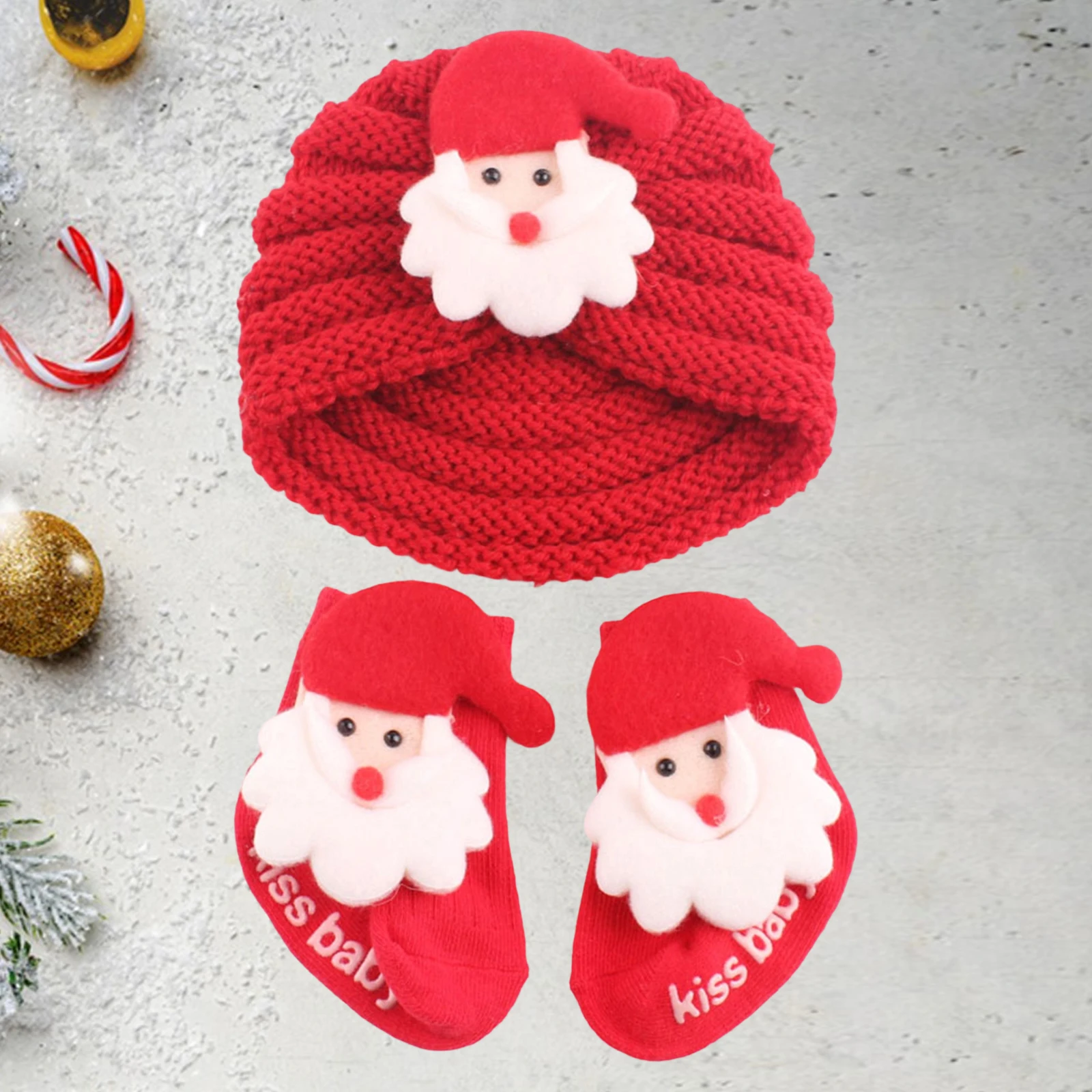Tregren gorro bebé invierno con turbante y calcetines - imagen 4